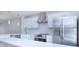 Modern white kitchen with stainless steel appliances and quartz countertops at 12914 Mosby Ln, Charlotte, NC 28273