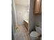 Double vanity bathroom with tiled floor and a shower at 5916 Meadowmere Dr, Monroe, NC 28110