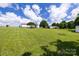 A view of the expansive backyard with green grass and mature trees at 707 Cool Spring Rd, Statesville, NC 28625