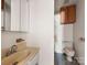 Small bathroom with single sink and toilet at 10910 Archer Rd, Davidson, NC 28036