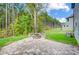 Stone fire pit area with a paved patio and lush green space at 2016 Cedar Falls Dr # 7, Waxhaw, NC 28173