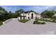 Luxury home with circular driveway and manicured landscaping at 14007 Point Lookout Rd, Charlotte, NC 28278