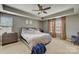Spacious bedroom with a king-size bed and neutral color palette at 8714 Brideswell Ln, Charlotte, NC 28278