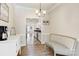 Bright breakfast nook with view into kitchen and access to patio at 4198 Pickering Dr, Hickory, NC 28602