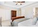 Main bedroom with a sleigh bed, built-in wardrobe, and carpet at 4198 Pickering Dr, Hickory, NC 28602