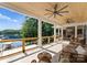 Spacious covered porch overlooking the lake at 135 Holt Ln, Mooresville, NC 28117