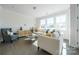 Comfortable living room with white couch, large windows and hardwood floors at 5919 Wetlands Aly, Charlotte, NC 28215