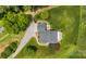 Aerial view of house, driveway, and large yard at 909 Shinnville Rd, Mooresville, NC 28115