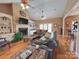 Spacious living room with hardwood floors, a fireplace and built in shelving at 115 Anson Dr, China Grove, NC 28023