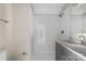 Modern bathroom with tiled shower and granite countertop at 101 Mcalway Rd, Charlotte, NC 28211
