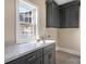 Laundry room with gray cabinets and a built-in sink at 101 Mcalway Rd, Charlotte, NC 28211