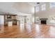 Spacious great room with hardwood floors, high ceilings, fireplace and kitchen views at 101 Mcalway Rd, Charlotte, NC 28211
