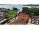 Lakefront lot showing foundation work underway at 108 Sail High Ct, Mooresville, NC 28117