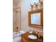Updated bathroom features a granite vanity, tiled shower, and a soaking tub at 4642 King Crowder Dr, Gastonia, NC 28052