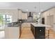 Stylish kitchen boasting white cabinets, a large island, and a dark backsplash at 4023 Randolph Rd, Charlotte, NC 28211