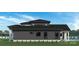 Side view of house showcasing dark siding, white accents, and a pool in the backyard at 628 Wisteria Vines Trl # 6, Fort Mill, SC 29708
