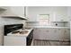 Kitchen with stove, cabinets and vinyl flooring at 810 Hampton St, Shelby, NC 28152