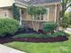 Landscaped front yard with mulch beds and well-maintained shrubs at 810 Hampton St, Shelby, NC 28152