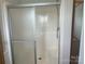 Clean bathroom with a shower stall and glass door at 200 Olin Loop, Olin, NC 28660