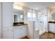 Modern bathroom with a large glass shower, granite countertop, and white cabinets at 1465 Ardmore Dr # 237, Sherrills Ford, NC 28673