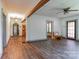 Long hallway with hardwood floors and access to other rooms at 2491 Highway 274 Hwy, Cherryville, NC 28021