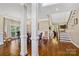 Elegant dining room with hardwood floors and chandelier at 5610 Golden Pond Dr, Indian Trail, NC 28079