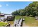 Lakefront view with two private docks and boathouse at 144 Hickory Hollow Ln, Taylorsville, NC 28681