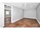 Simple bedroom with concrete stained floors at 508 Northern St, Shelby, NC 28150