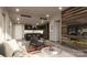 Open living room with fireplace and kitchen island at 9901 Benfield Rd # 314, Charlotte, NC 28269