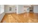 Dining room with hardwood floors and view into kitchen at 805 Rowan Avenue Ext, Spencer, NC 28159