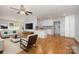 Living room with hardwood floors, open concept kitchen at 805 Rowan Avenue Ext, Spencer, NC 28159