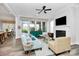 Living room with fireplace and view into the dining area at 2031 Masons Bend Dr, Fort Mill, SC 29708