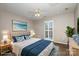 Virtually staged bedroom with coastal decor and ample natural light at 1804 Robinwood Village Dr, Gastonia, NC 28054