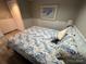 Basement bedroom with a double bed and coastal decor at 231 Badin View Rd, New London, NC 28127