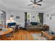 Cozy living room featuring hardwood floors and a comfortable couch at 510 5Th St, Spencer, NC 28159