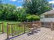 Deck with table and chairs, overlooking backyard at 510 5Th St, Spencer, NC 28159