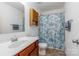 Small bathroom with shower and single vanity at 127 Tranquil Ct # 18A, Locust, NC 28097