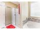 Bathroom with shower stall and tub at 127 Tranquil Ct # 18A, Locust, NC 28097
