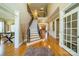 Grand entryway with curved staircase and hardwood floors at 2073 Hambridge Ave, Kannapolis, NC 28081