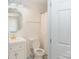 Clean bathroom with updated vanity and shower at 7340 Pebblestone Dr # C, Charlotte, NC 28212