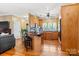 Kitchen boasts wood cabinets, butcher block countertops, and island at 1000 Creekside Dr, Lincolnton, NC 28092