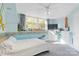 Bright bedroom with light blue walls, and ocean-themed decor at 640 Davie Ave, Statesville, NC 28677