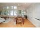 Bright dining area with lake views, hardwood floors, and wooden table at 192 Clearview Point Dr, Mount Gilead, NC 27306
