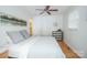 Bright bedroom with hardwood floors, double bed and ample closet space at 192 Clearview Point Dr, Mount Gilead, NC 27306