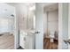 Bathroom with white vanity, toilet and shower area at 2024 Cedar Falls Dr # 9, Waxhaw, NC 28173