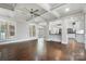 Open concept living area with hardwood floors and kitchen views at 531 Coman Ln, Kings Mountain, NC 28086