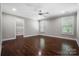 Bright bedroom featuring hardwood floors and a walk-in closet at 531 Coman Ln, Kings Mountain, NC 28086