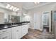 Elegant bathroom with granite countertops and double sinks at 531 Coman Ln, Kings Mountain, NC 28086