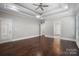Spacious bedroom with hardwood floors and access to other rooms at 531 Coman Ln, Kings Mountain, NC 28086