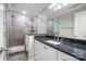 Bathroom boasts a walk-in shower and granite countertop at 531 Coman Ln, Kings Mountain, NC 28086